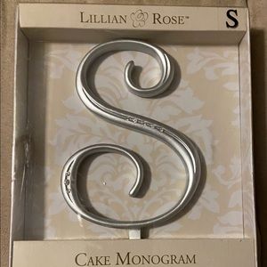 Letter “S” Cake Topper NIB Elegant Style